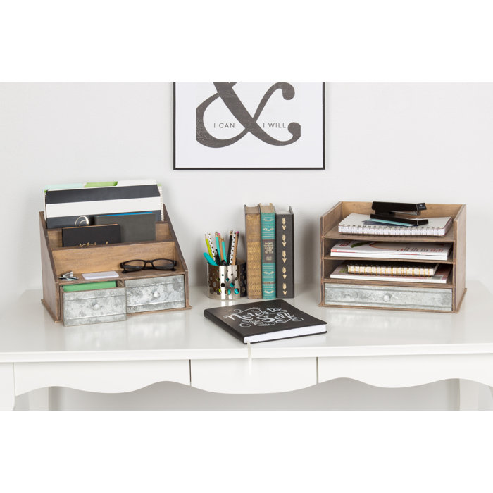 Gracie Oaks Viviana Desktop File Folder Organizer With 2 Pockets