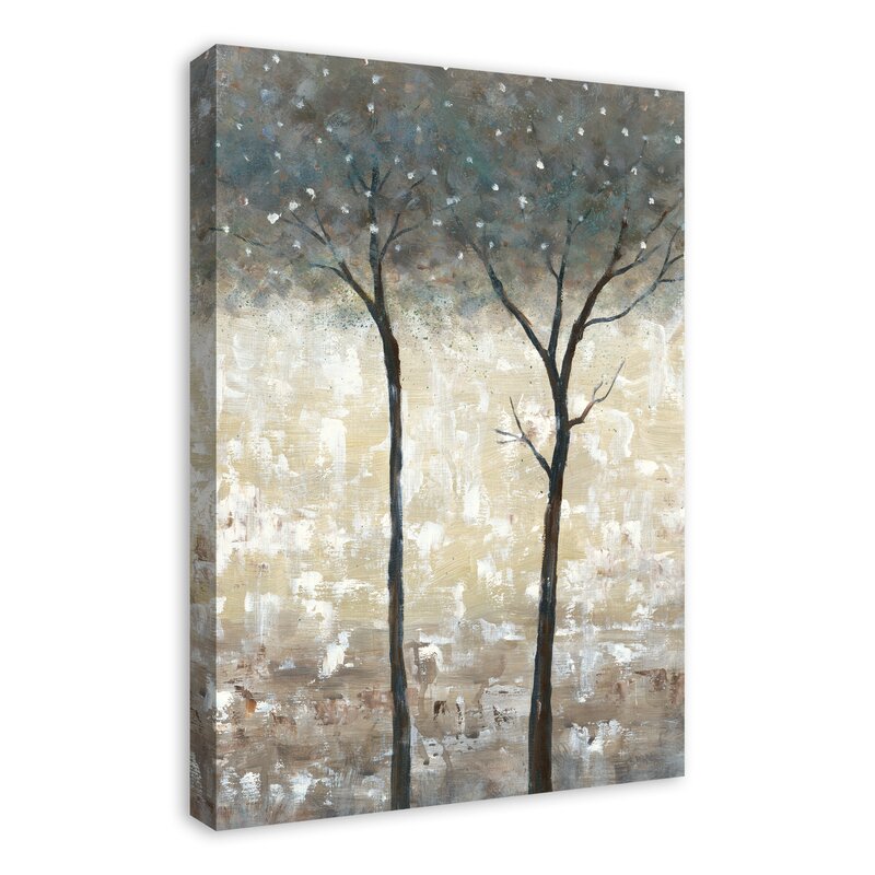 Red Barrel Studio® Painted Neutral Trees - Wrapped Canvas Painting ...