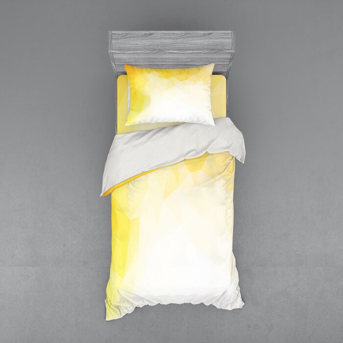 East Urban Home Yellow And White Duvet Cover Set Wayfair