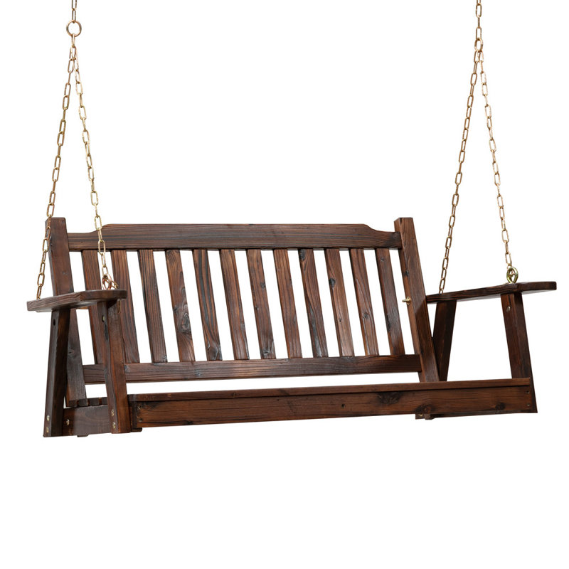 Gracie Oaks Porch Swing Seat Hanging Bench With Chains Wood Outdoor 4 Ft Reviews