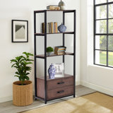 Denita 59.8 H x 26.3 W Metal Etagere Bookcase by 17 Stories