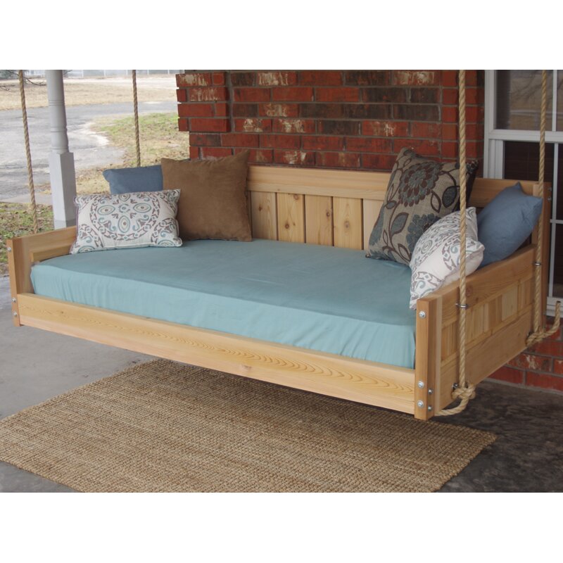 Millwood Pines Conyers Hanging Daybed Rope Porch Swing