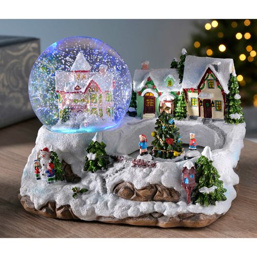 The Seasonal Aisle Musical Village Scene Snow Globe | Wayfair.co.uk