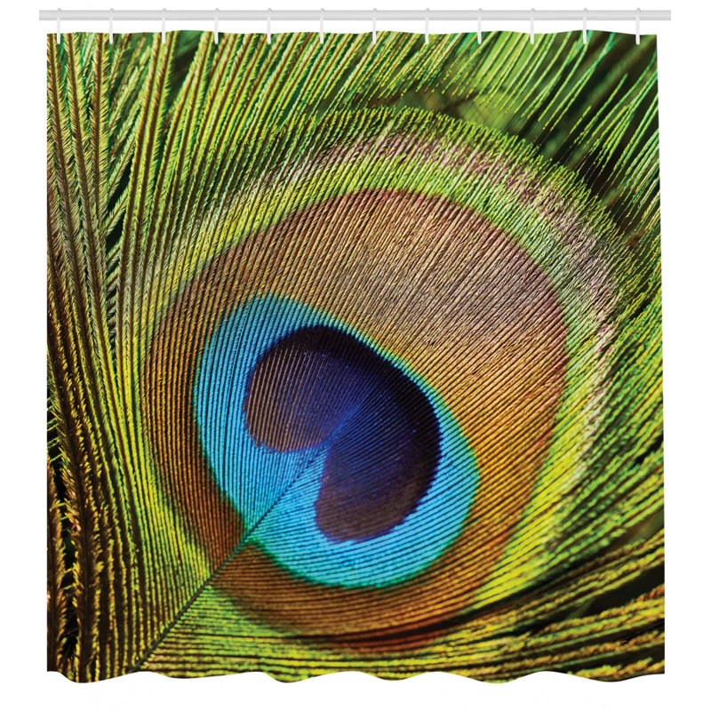 72x72/'/' Peacock Feathers In Macro Blue Green Bathroom Waterproof Shower Curtain