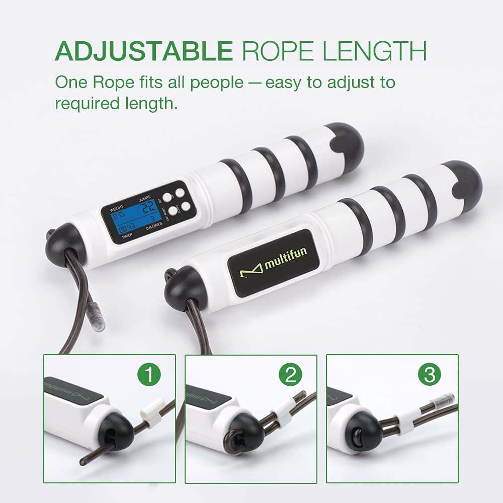 Digital LCD Jump Jumping Skipping Rope Calorie Count Counter Timer Gym Fitness M