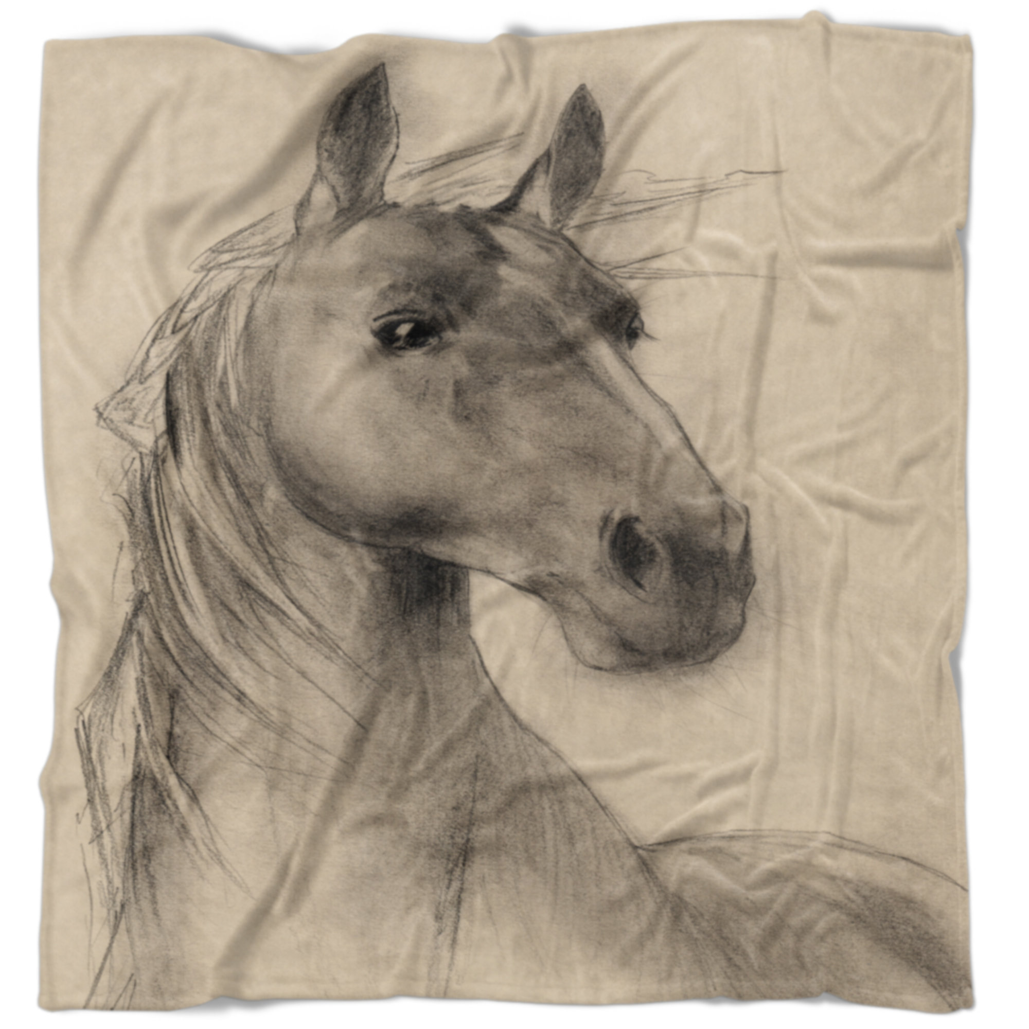 large blanket with animal head