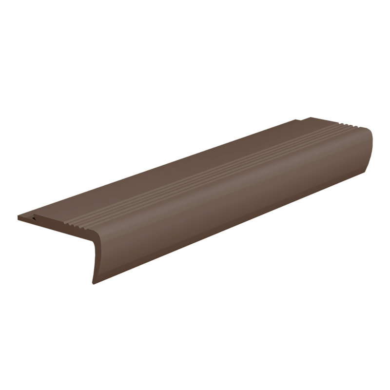 Roppe Rubber 0 19 Thick X 108 Wide X 2 75 Length Stair Nose In Light Brown Wayfair
