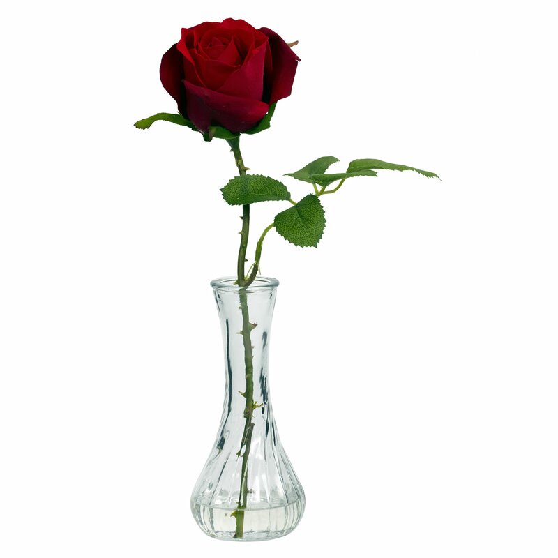 Nearly Natural Rose With Bud Vase Reviews Wayfair