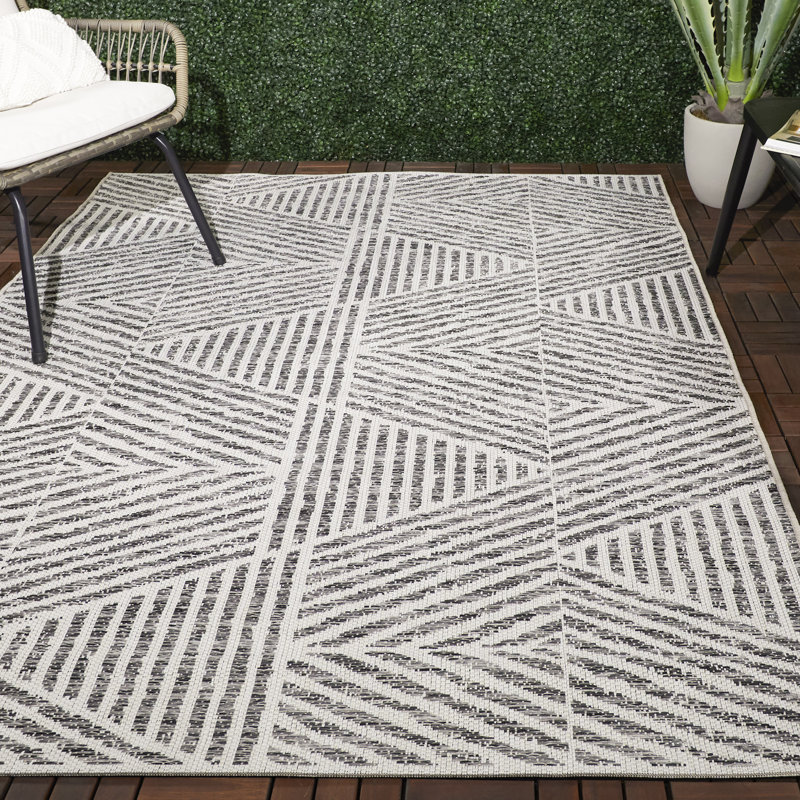 Colangelo Geometric Gray Indoor Outdoor Area Rug Reviews