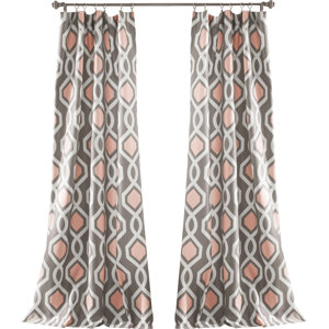 Achille Thermal Geometric Rod Pocket Curtain Panels (Set of 2)