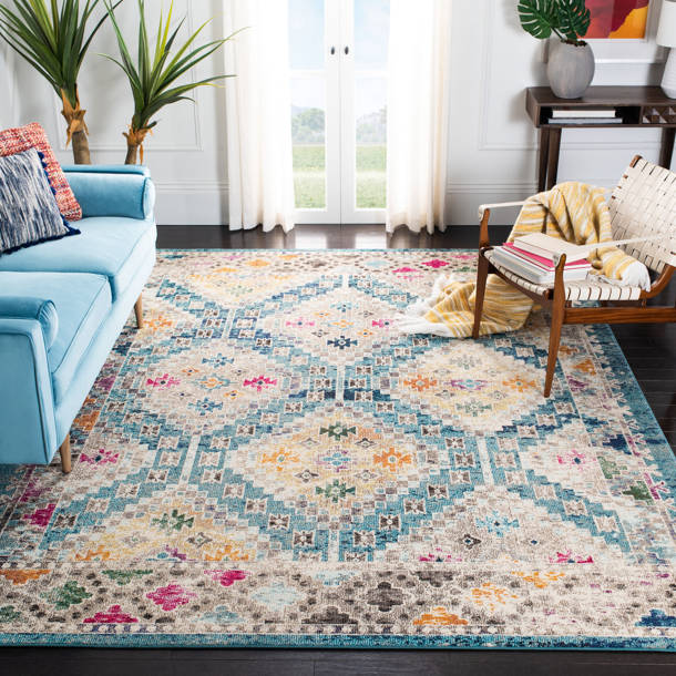 Langley Street Felty Performance Fuchsia/Teal Rug & Reviews | Wayfair
