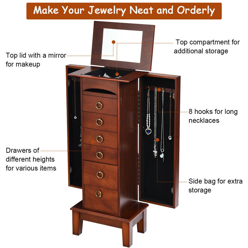 Alcott Hill Schram Wood Cabinet Storage Chest Box Organizer