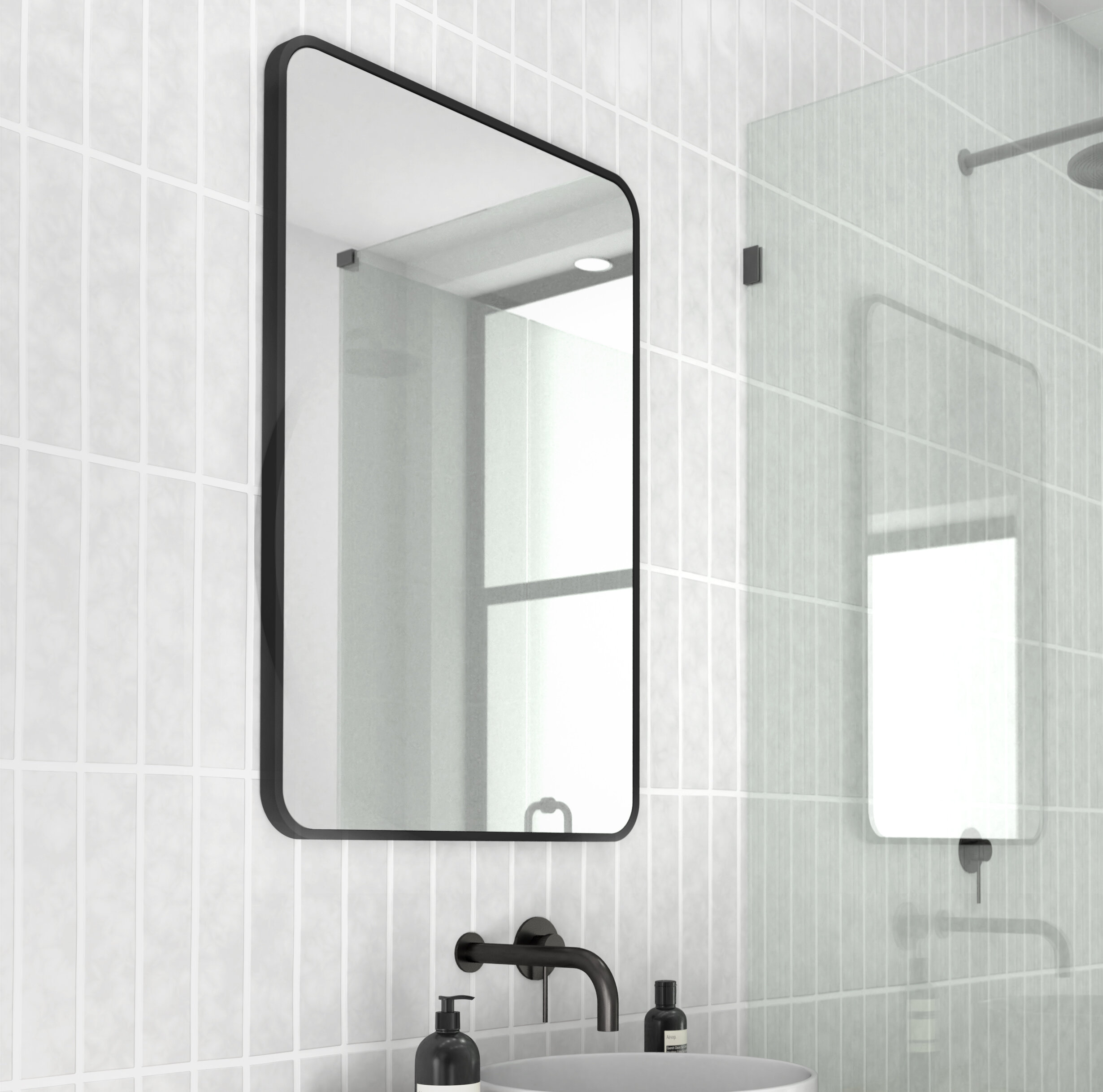 Radius Corner Modern & Contemporary Bathroom/Vanity Mirror