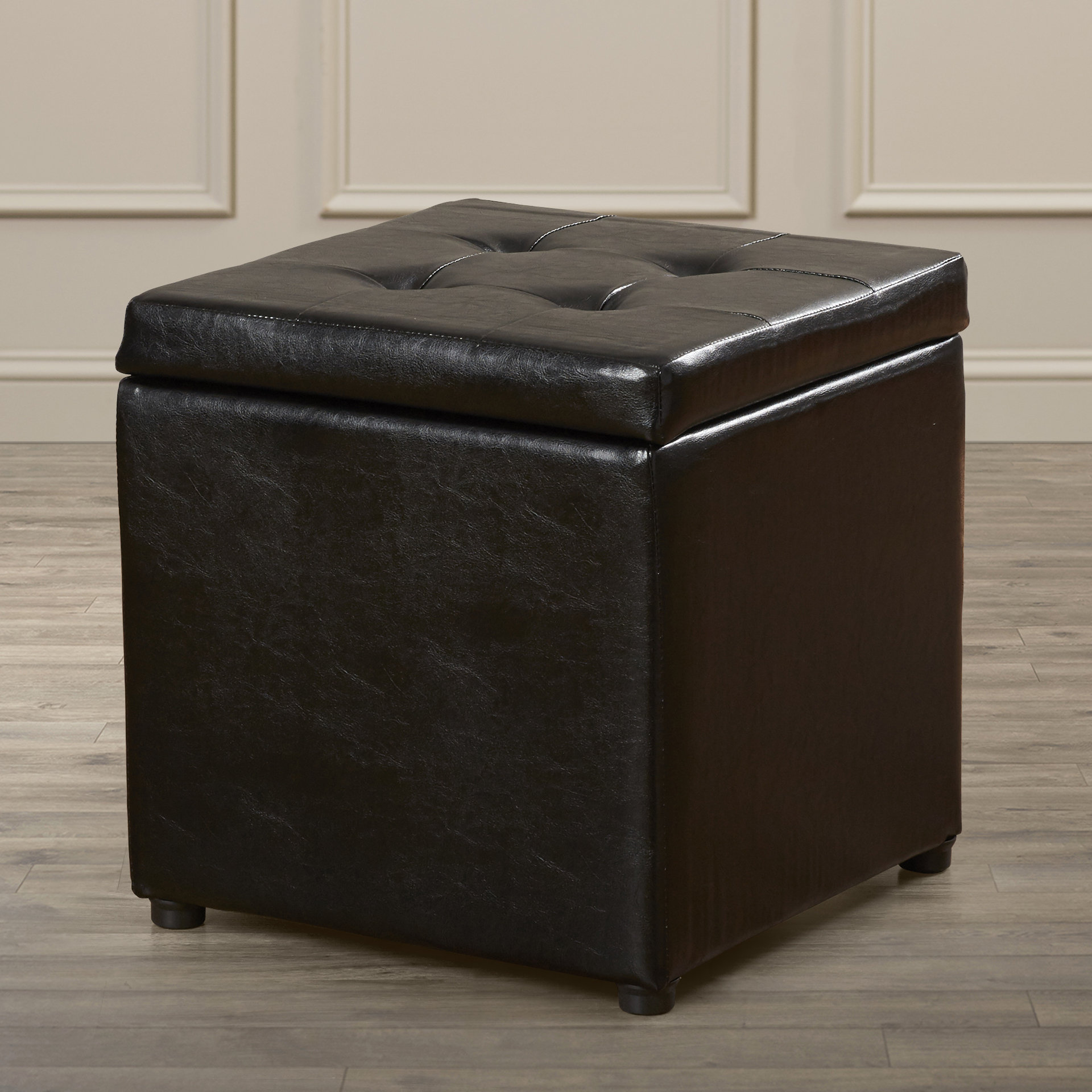 Charlton Home Donaldson Upholstered Storage Cube Ottoman & Reviews