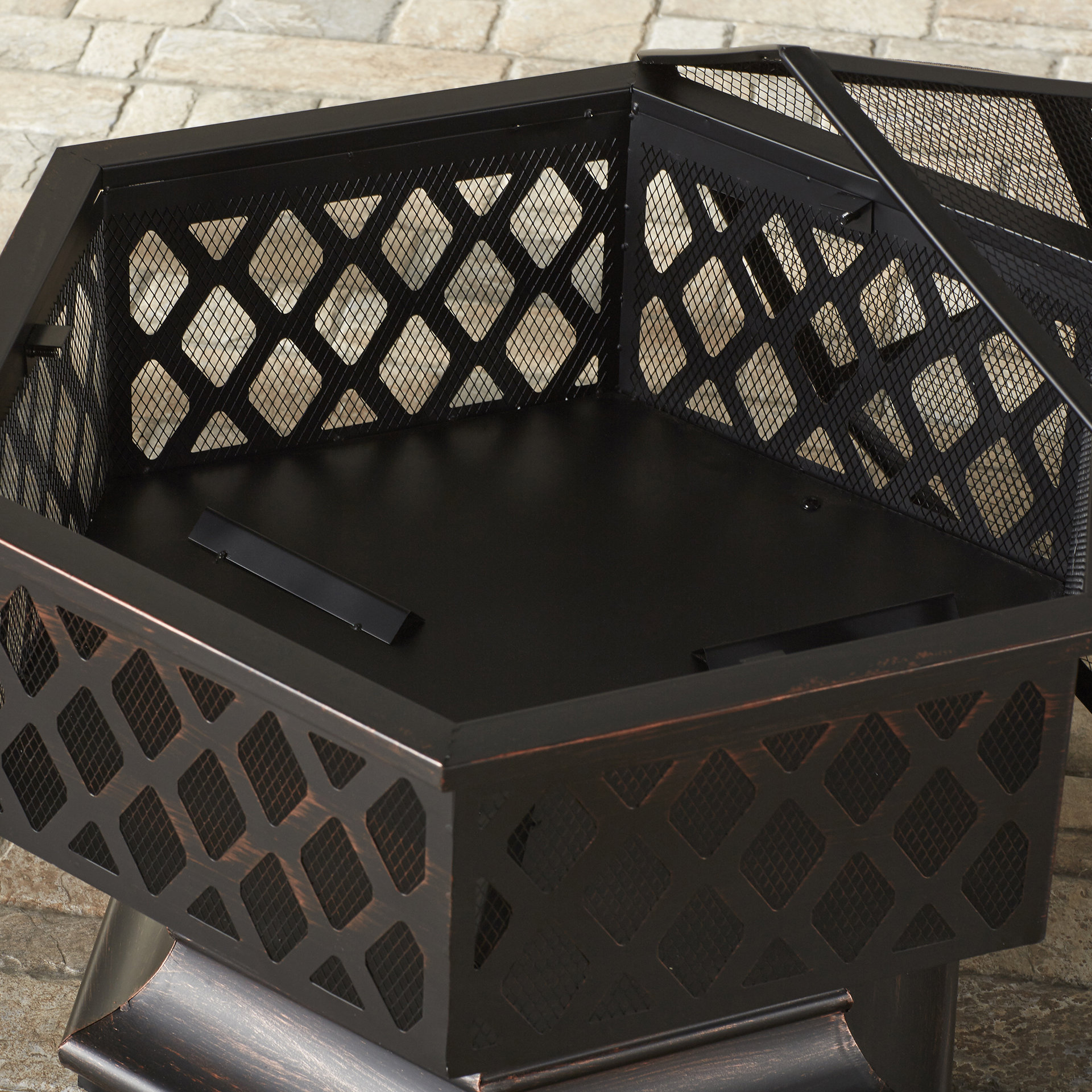 Uniflame Bronze Outdoor Wood Burning Fire Pit with Lattice & Reviews