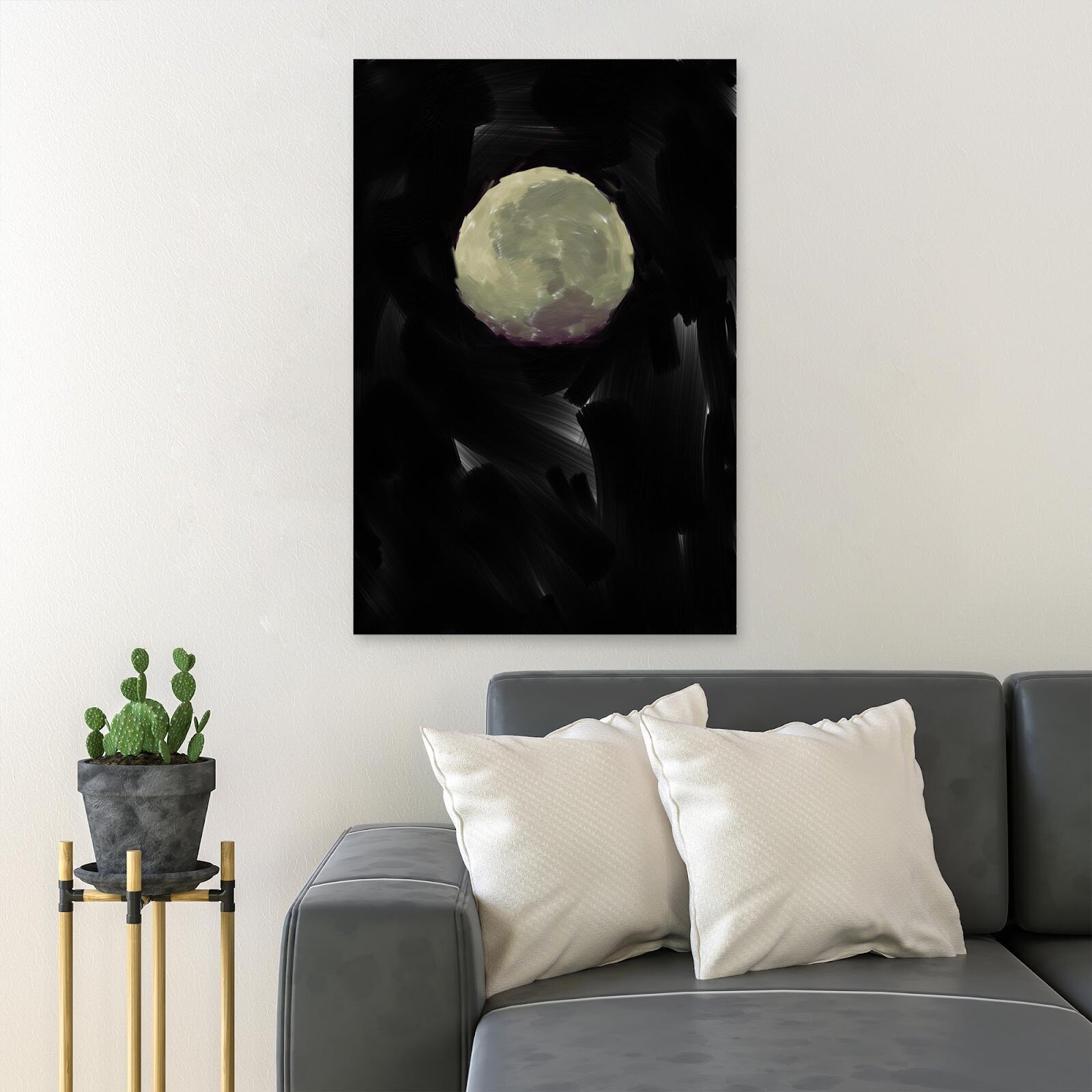 MentionedYou Full Moon Display - Wrapped Canvas Painting | Wayfair