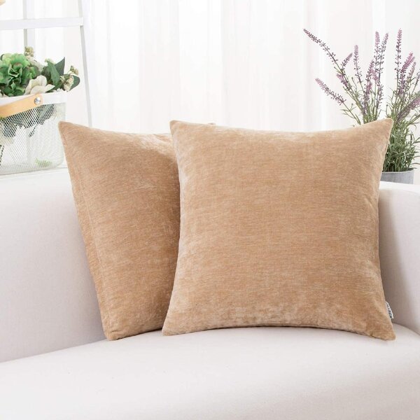 Machine Washable 18 x 18 Square Full Edge to Edge 18 inch Decorative Pillows for Sofa Couch Longhui bedding Super Filling White Throw Pillow Insert Set of 2