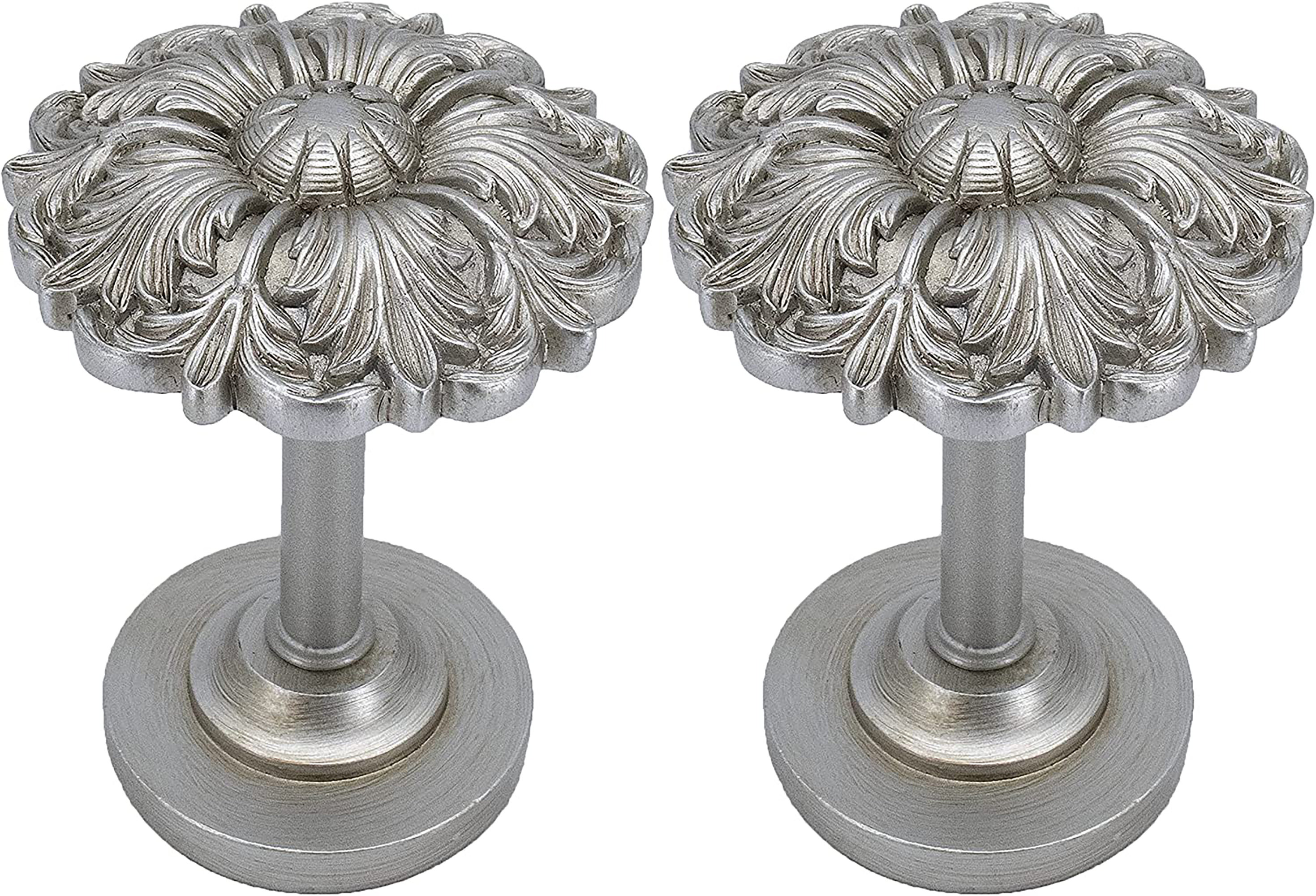 MERIVILLE Set Of 2 Fleur Window Drapery Medallion Holdbacks, Curtain ...