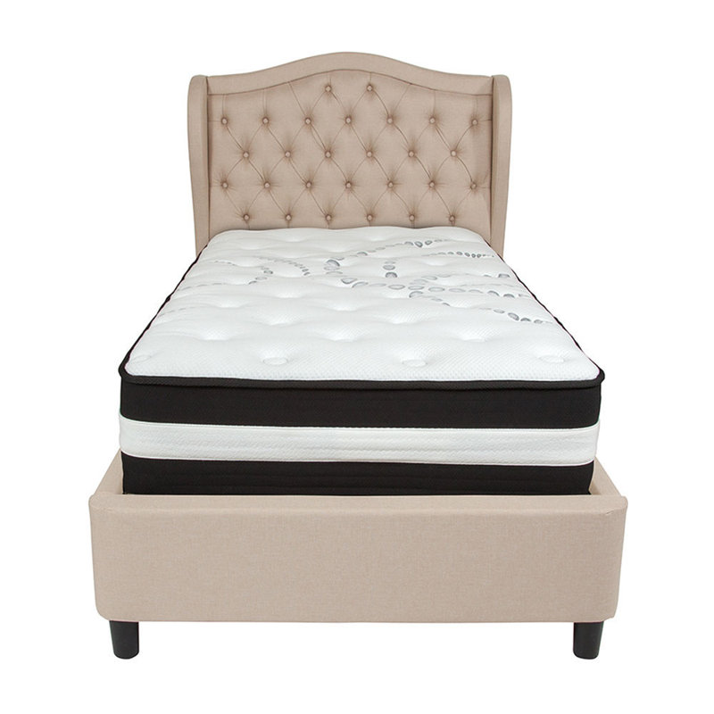 Charlton Home Ferrari Tufted Upholstered Platform Bed With Mattress Wayfair
