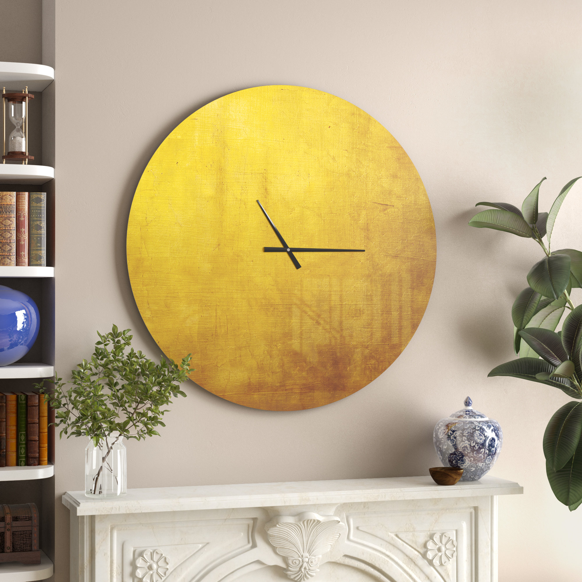 Trent Austin Design® Gold Texture - Modern wall clock & Reviews | Wayfair