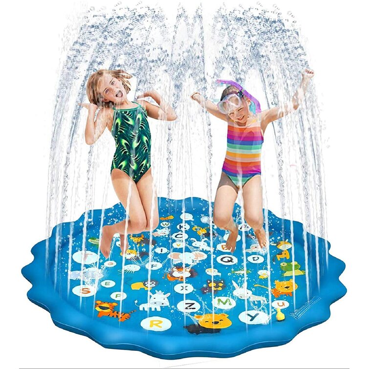 Sprinkler Splash Pad Play Mat Center Toddler Pool Water Toy Outdoor Fun Ring 63'