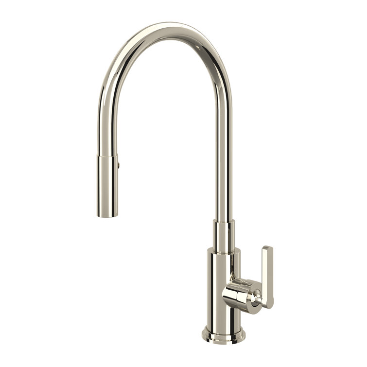 Rohl Lombardia® Kitchen Single Lever Single Hole Pulldown Kitchen Faucet  with Metal Lever