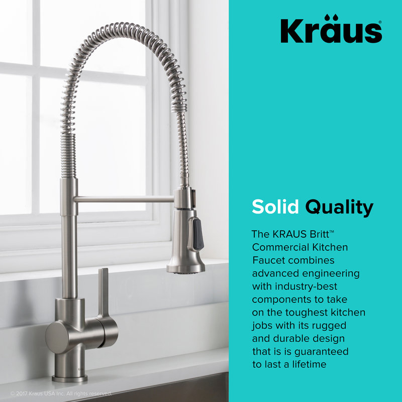 Kraus Britt Commercial Pull Down Single Handle Kitchen Faucet