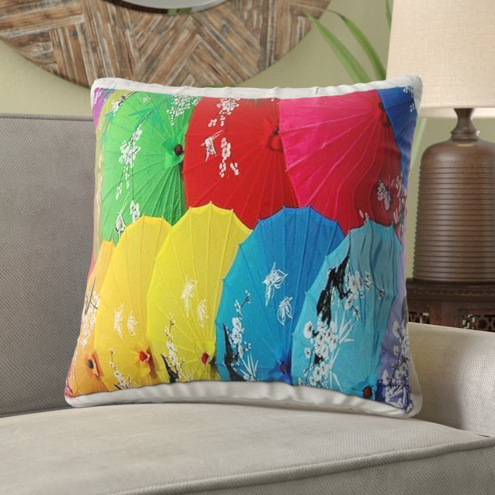 World Menagerie Azevedo Chinese Umbrellas Throw Pillow Wayfair