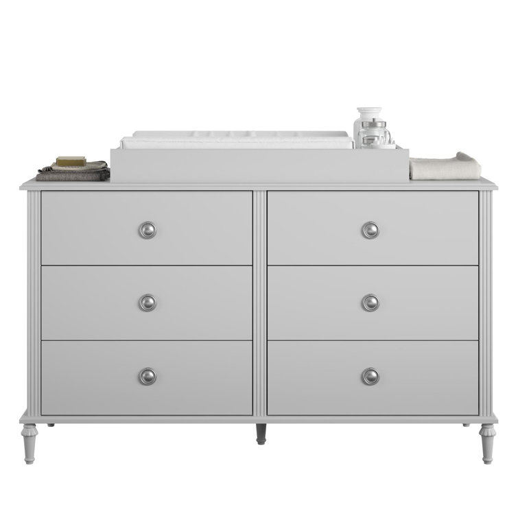 grey changing table topper