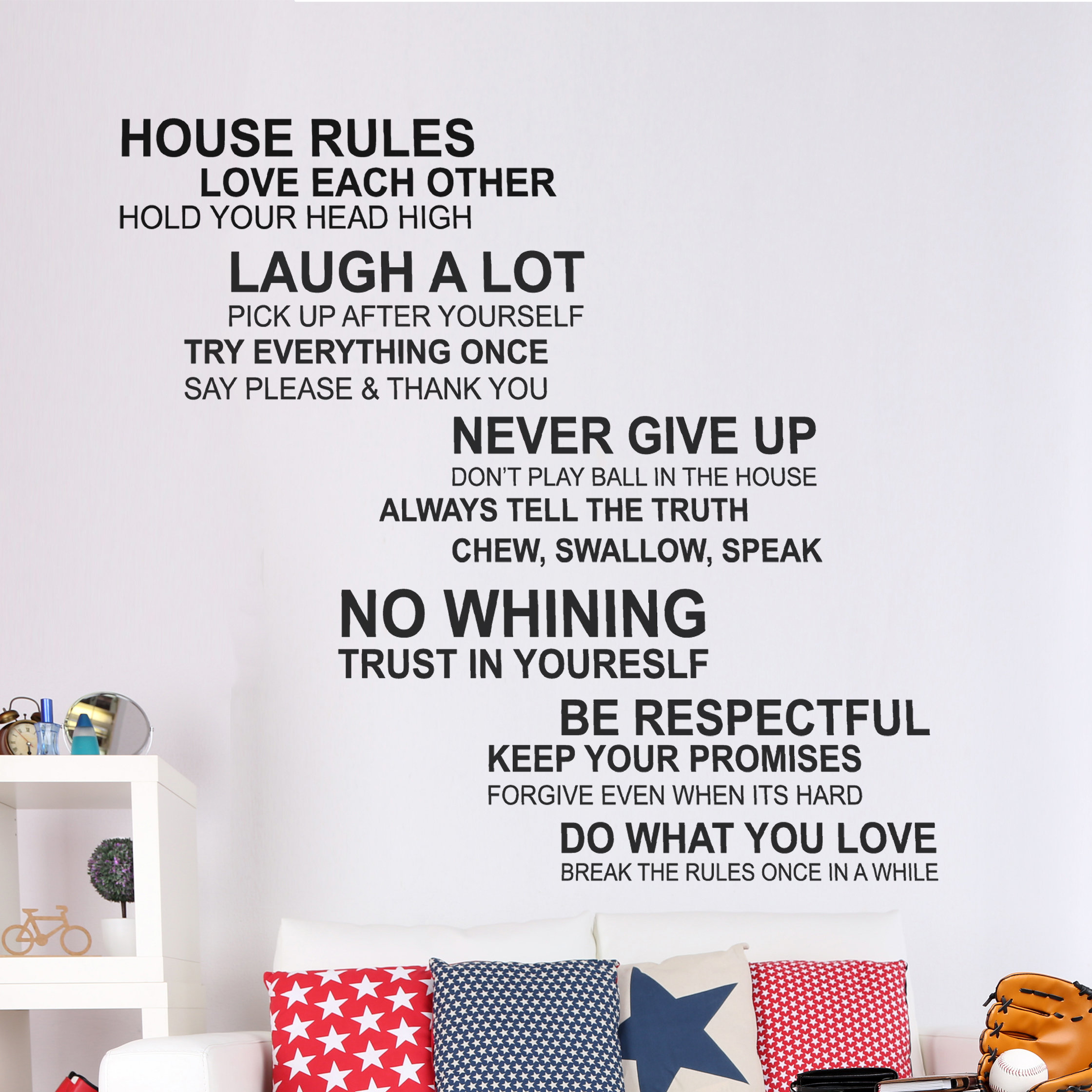 Winston Porter 2 Piece House Rules Quote Wall Decal Set Wayfair