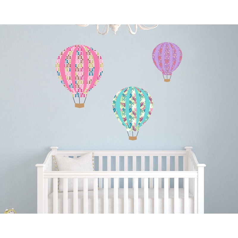 Personalised vintage hot air balloon wall stickerTransport themed decor