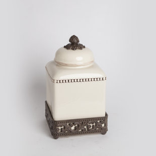 Canister With Metal Base Wayfair Ceramic Kitchen Canister