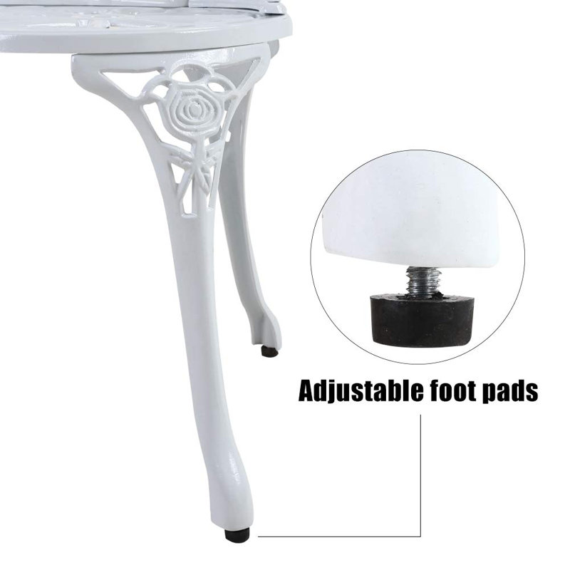 August Grove Outdoor Bench Cast Aluminum Front Porch Benches Garden Metal Loveseat Patio Furniture Rose Carving And Weather Resistant White Reviews Wayfair