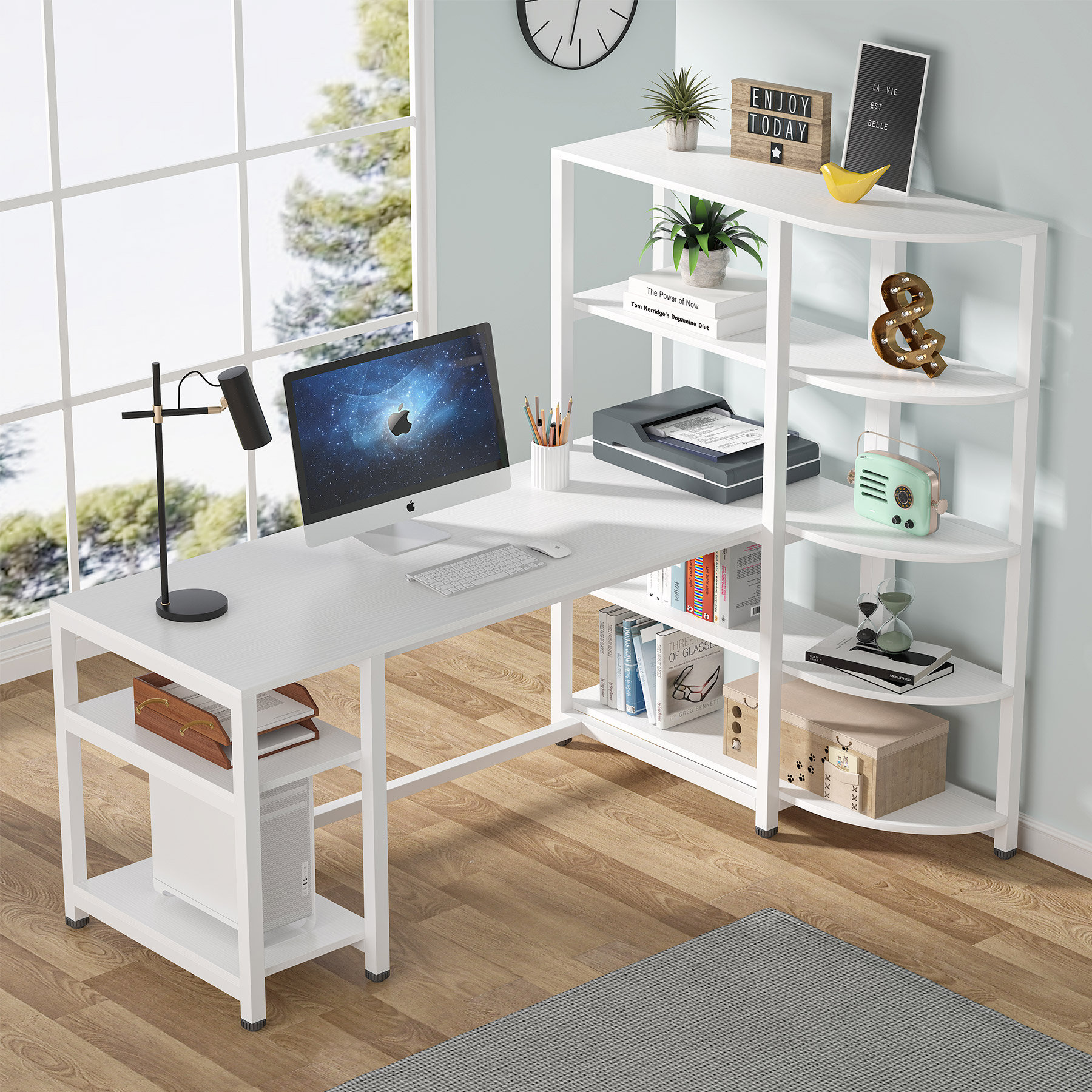Inbox Zero LShape Desk with Hutch & Reviews Wayfair