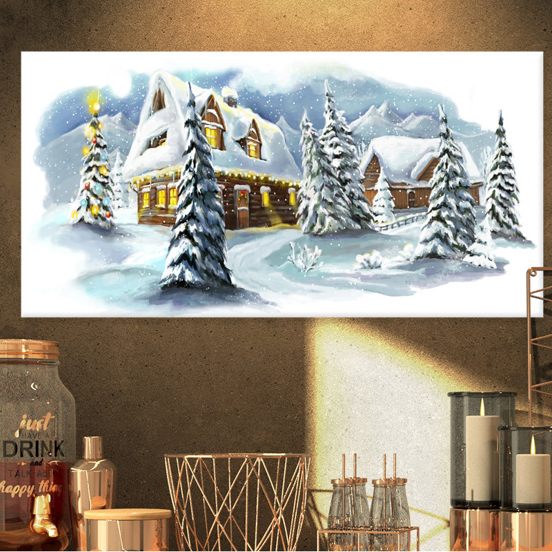 The Holiday Aisle Evening Winter Scene In Mountains With