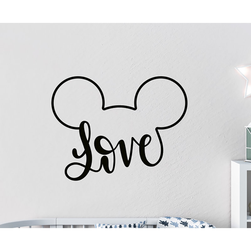 Oakwooddecals Mickey Mouse Inspired Outline Love Vinyl Words Wall Decal Wayfair Find customizable mickey mouse invitations of all sizes. mickey mouse inspired outline love vinyl words wall decal