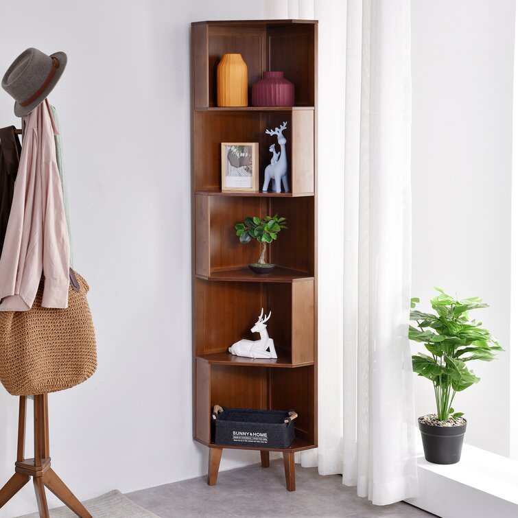 5-Tier Corner Shelf Living Room Bedroom Organizer Shelves Storage Upright Home 