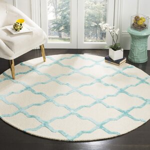 Parker Lane Hand-Tufted Ivory/Turquoise Area Rug