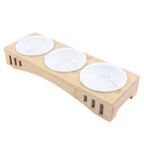 triple cat bowl stand