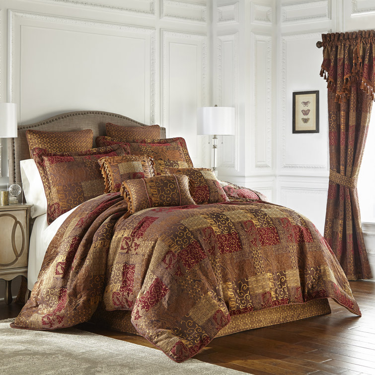 Croscill Galleria Red/Gold Microfiber 4 Piece Comforter Set Wayfair