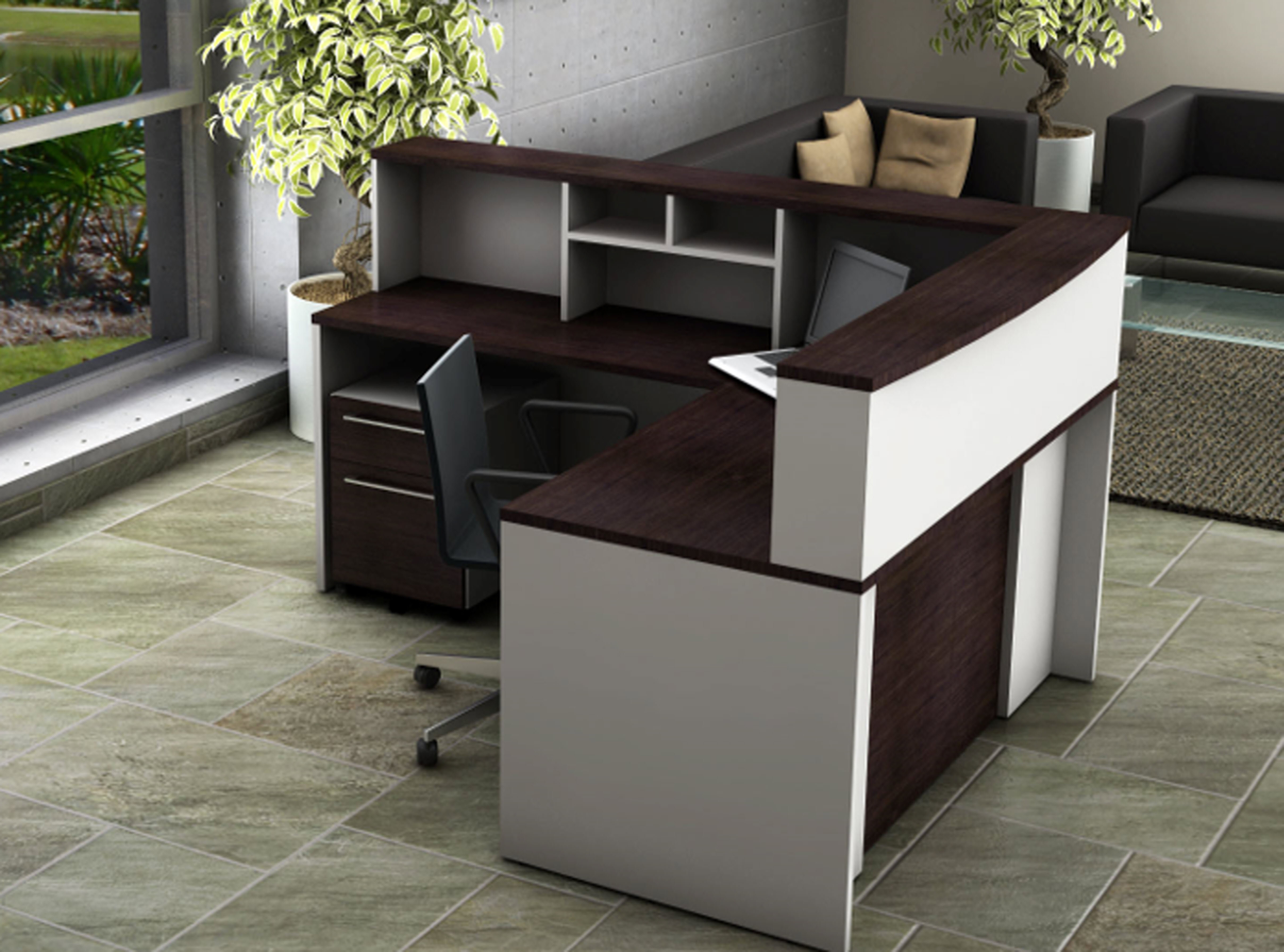 5 Piece L Shape Desk Office Suite