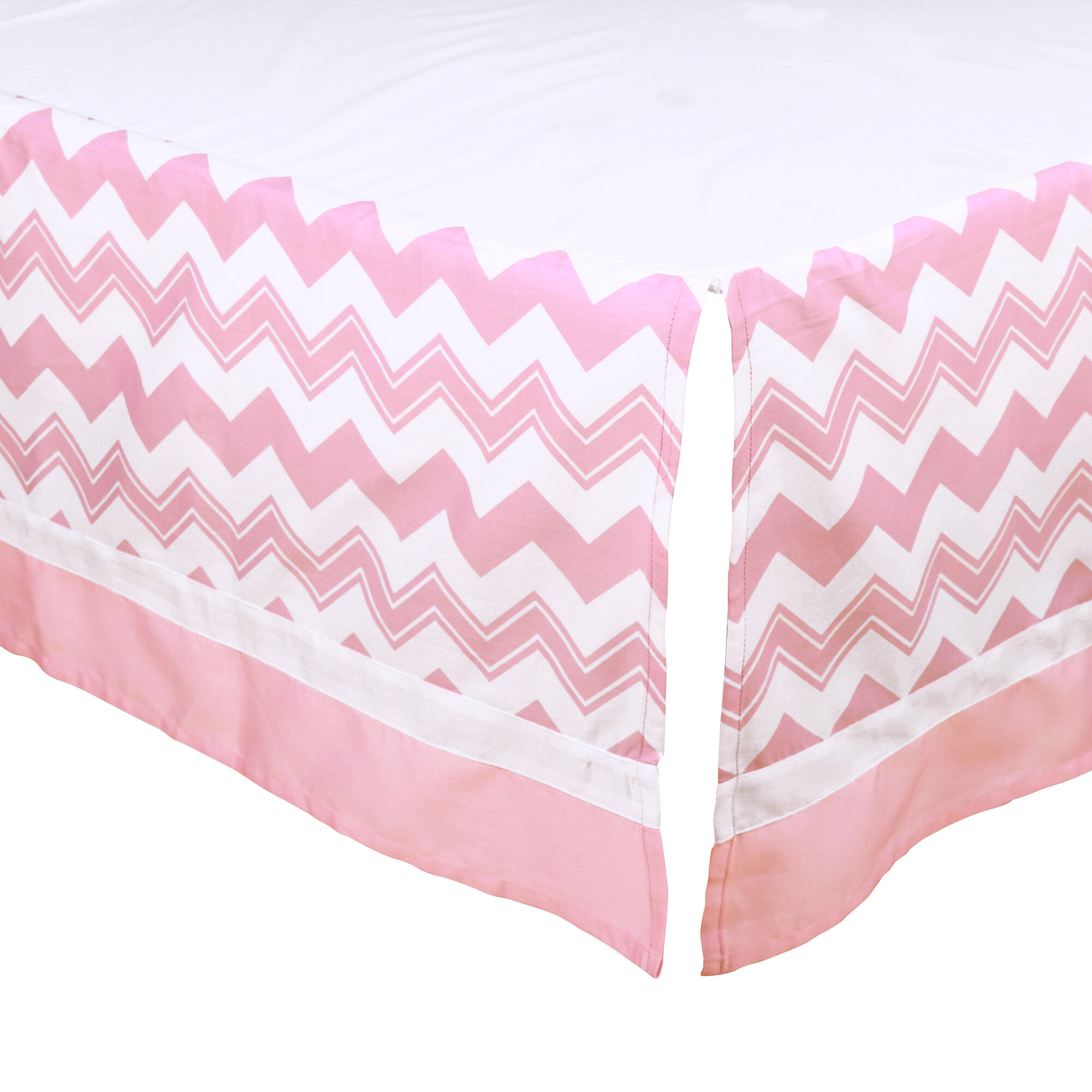 The Peanut Shell Chevron Tailored Crib Dust Ruffle Wayfair