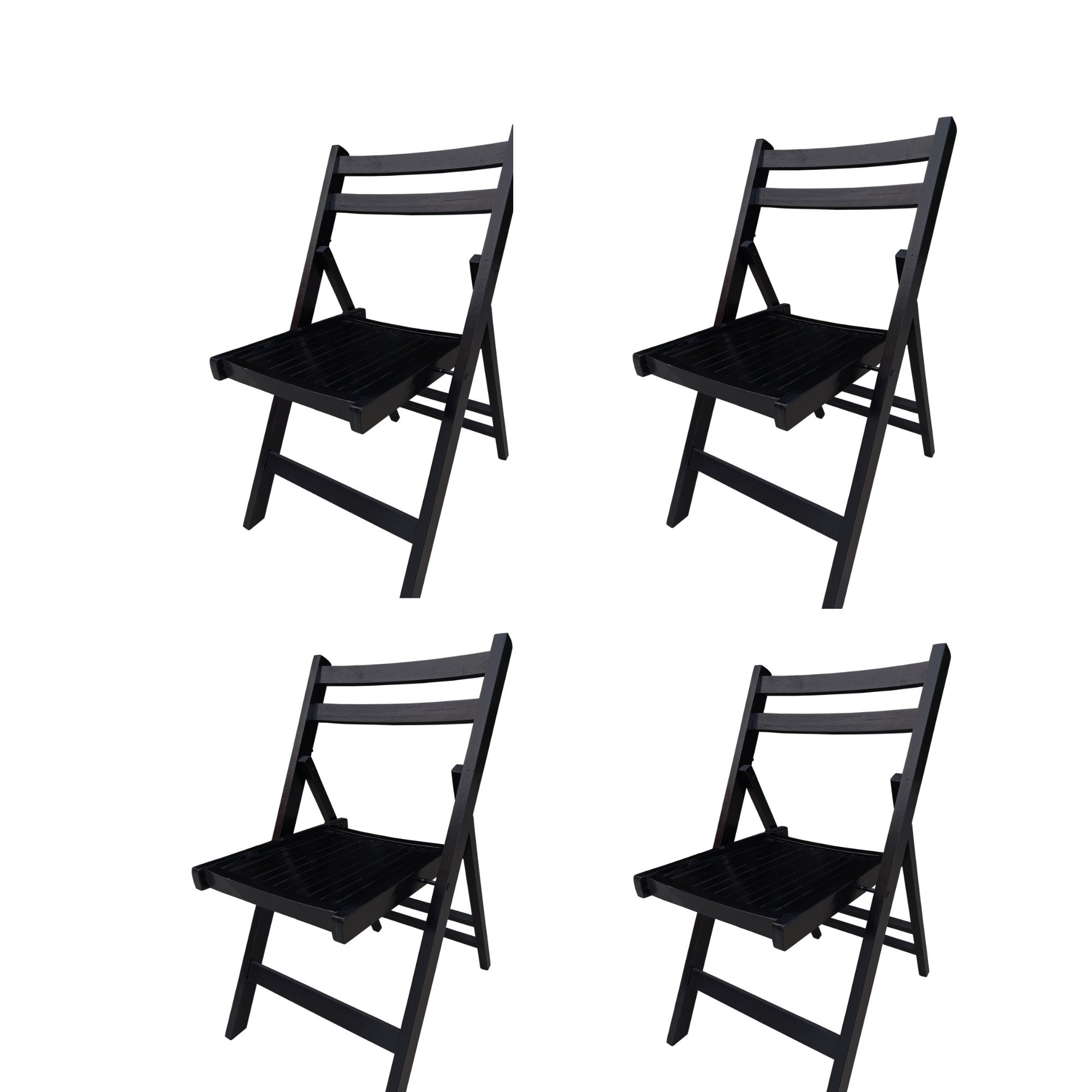 Latitude Run® Gurnek Wood Stackable Stackable Folding Chair Set of 4