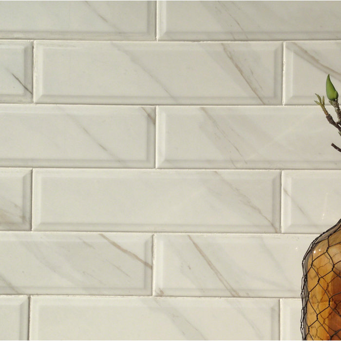 Clique Calacatta 4 X 16 Ceramic Tile In White Clique Calacatta 4 X 16 Ceramic Tile In White
