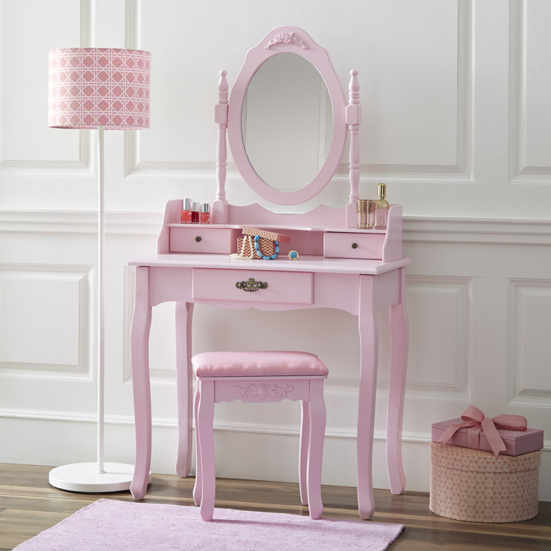 House Of Hampton Winfred Wooden Vanity Set With Mirror Wayfair