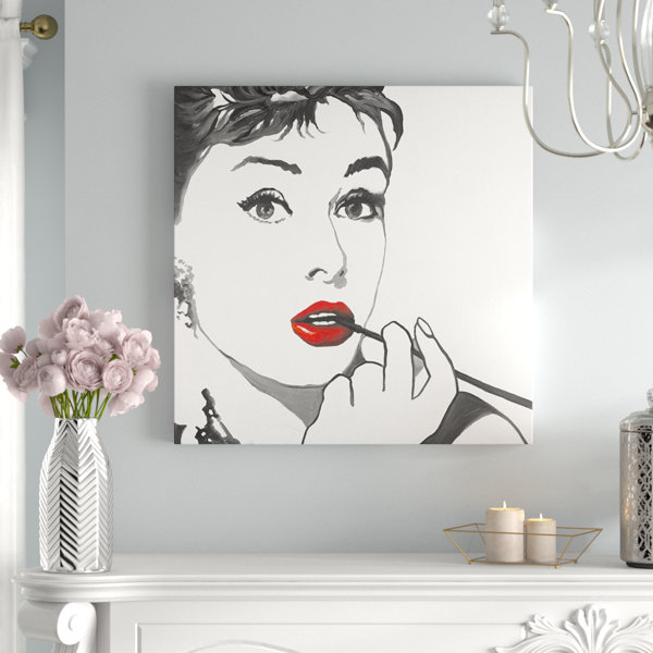 House Of Hampton Audrey Hepburn Outline Oil Painting Print On