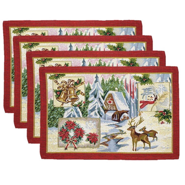 The Holiday Aisle® Holiday Tapestry Christmas Scenery Place-mat 19 ...