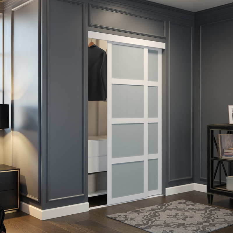 Oxford Frosted Gl Sliding Closet Door Reviews Wayfair Frosted Gl Sliding Closet Door