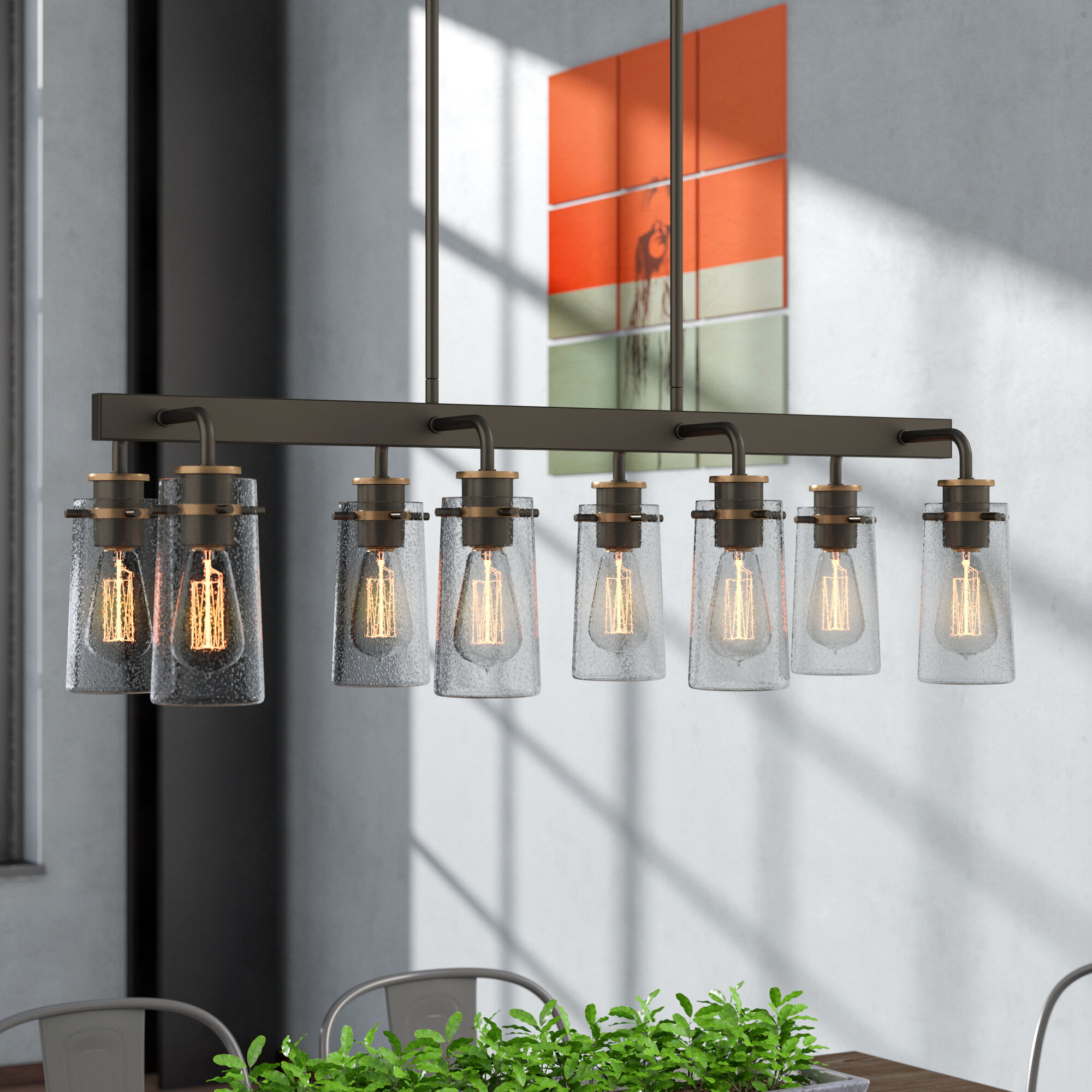 light kitchen island linear pendant williston forge