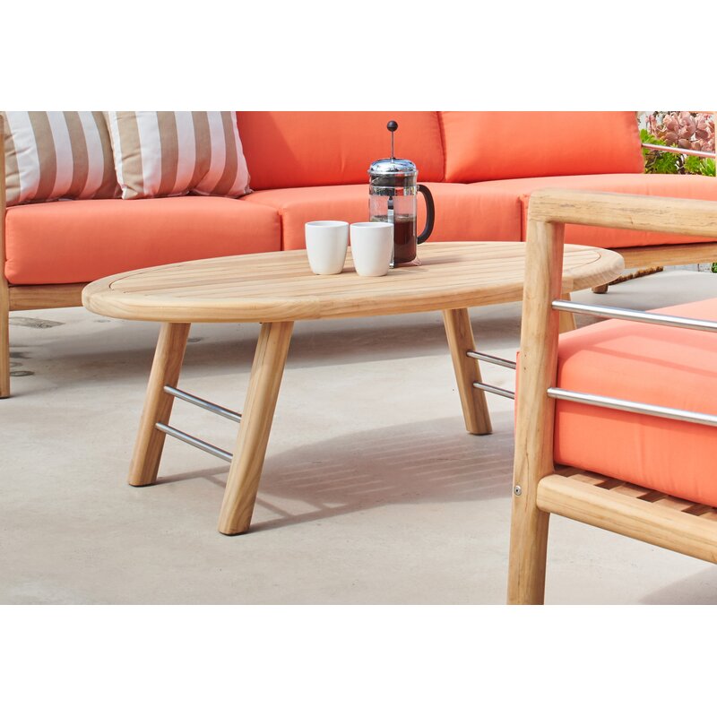 Bayou Breeze Armrong Teak Outdoor Coffee Table | Wayfair